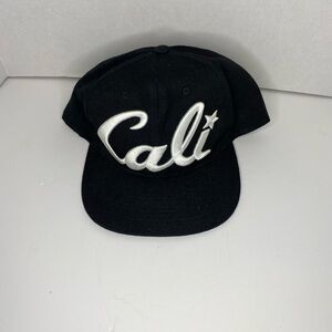 Cali Black Cap with Embroidered Logo